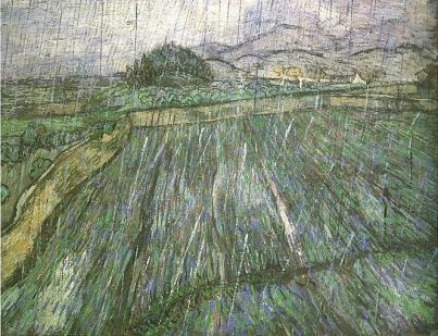 Vincent Van Gogh Wheat Field in Rain 1889